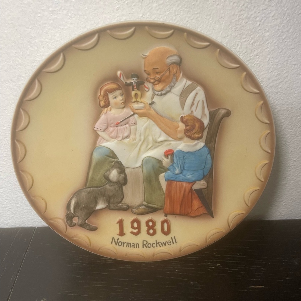 Vintage 1980s Norman Rockwell Collector Plate “The Toy Maker” First Edition